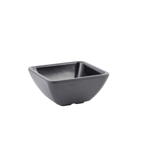 Sq Blk Ribbed Ramekin, Melmn, 3OZ