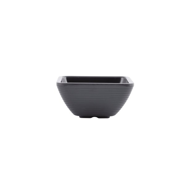 Sq Blk Ribbed Ramekin, Melmn, 3OZ