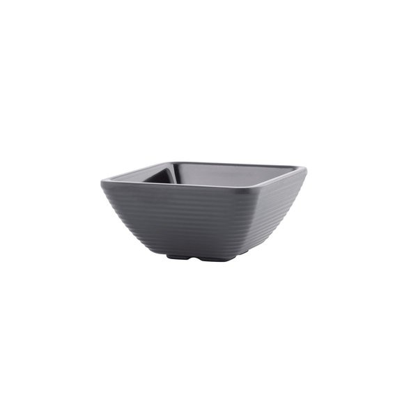 Sq Blk Ribbed Ramekin, Melmn, 3OZ