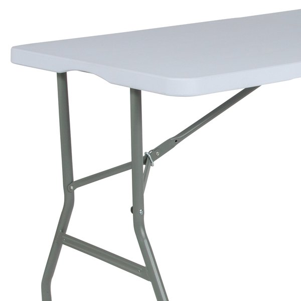 Rectangle Bi-Fold Granite White Plastic Folding Ta, 27.25
