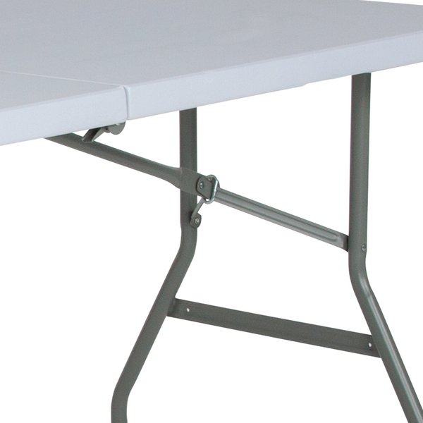 Rectangle Bi-Fold Granite White Plastic Folding Ta, 27.25