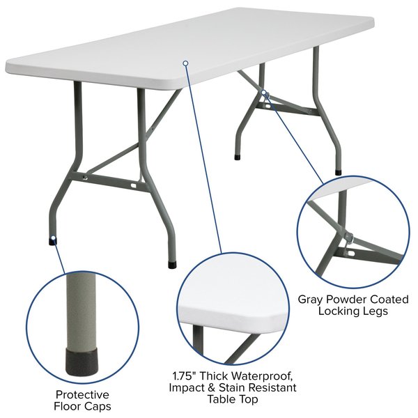 Rectangle Folding Table, 30