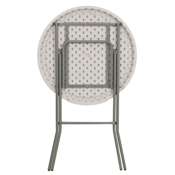 Round Fold Bar Table, Plastic, Rnd, White, 32