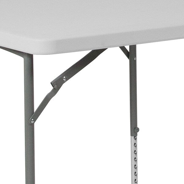 Square Folding Table, Plastc, 34'' Sqr, Adj, Wht, 33.5