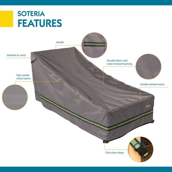 Soteria Grey Patio Chaise Cover, 82