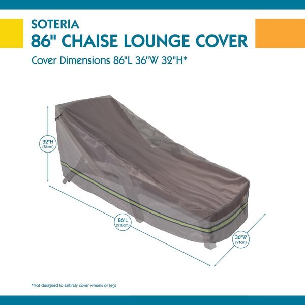 Soteria Grey RainProof Patio Chaise Lounge Cover, 36