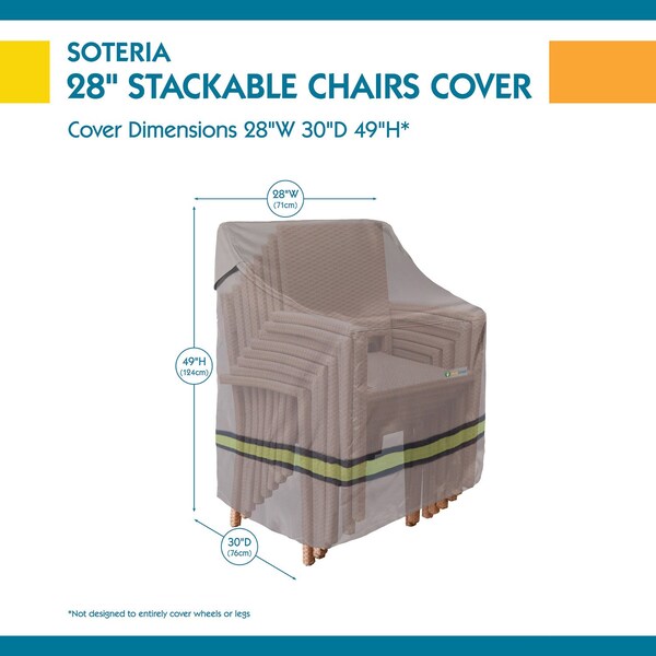 Soteria Grey RainProof Patio Stackable Chair Cover, 30