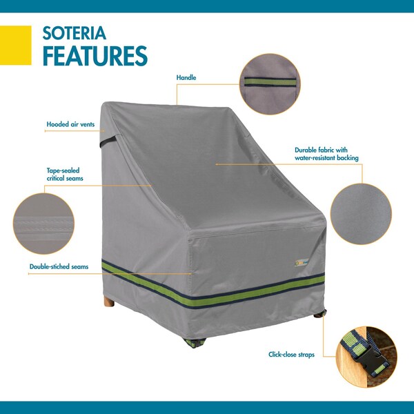 Soteria Grey RainProof Patio Stackable Chair Cover, 30