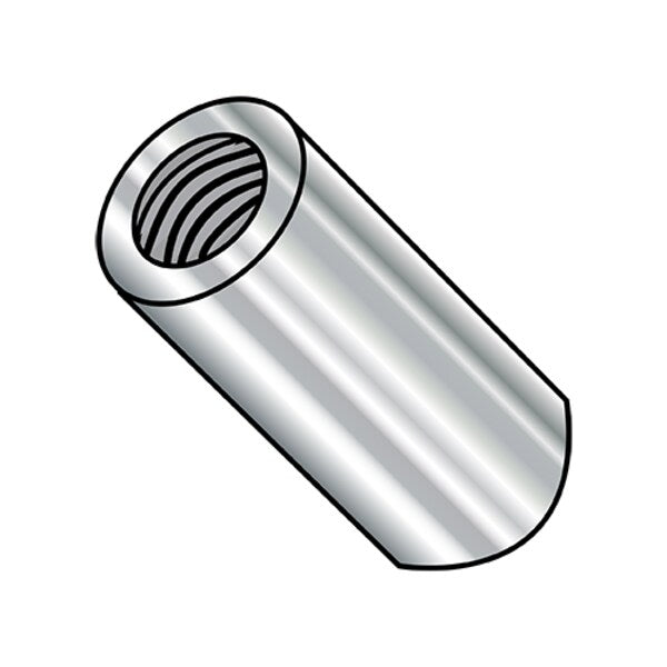 Round Standoffs, #8-32 Thrd Sz, 7/8 in Bd L, Stainless Steel Plain, 1/4 in OD