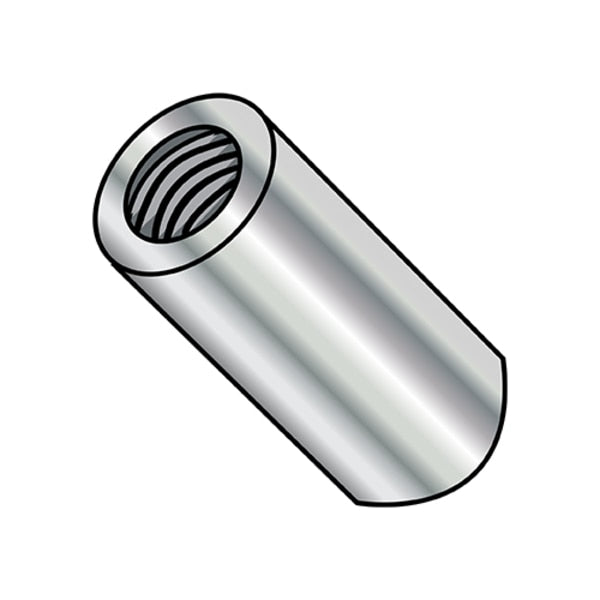 Round Standoffs, #8-32 Thrd Sz, 5/8 in Bd L, Brass Nickel Plated, 1/4 in OD