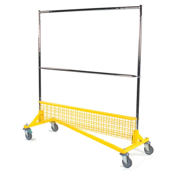 Rolling Garment Rack, bumpers & grid shelf;5âcasters (2 swvl/2 brk)