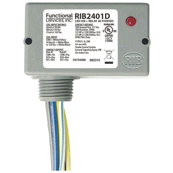 Rib 10Amp Dpdt 24Vacdc, 120Vac