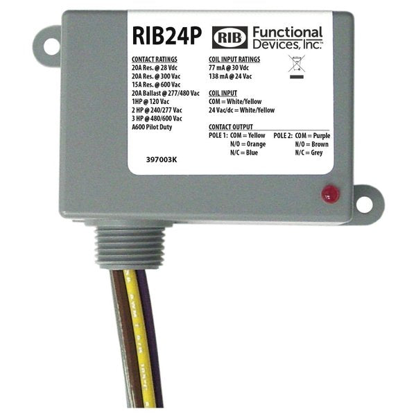 Rib 20Amp Dpdt 24 Vacdc