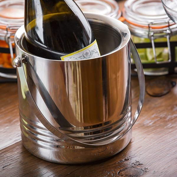 Dbl Wall Room Service Ice Bucket, SS