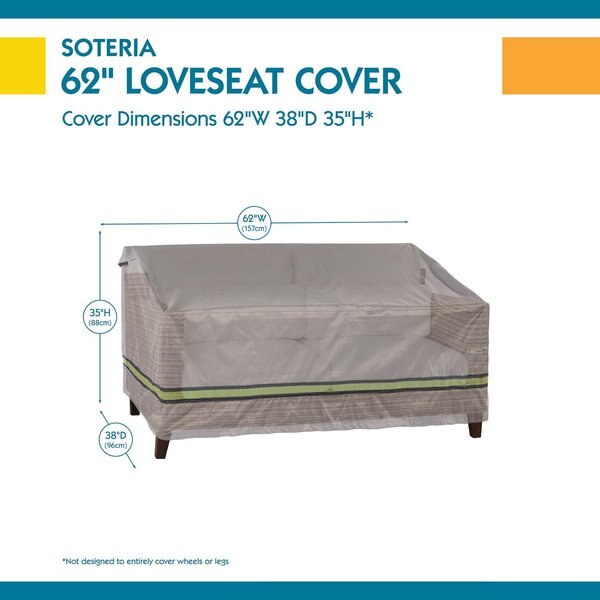Soteria Grey RainProof Patio Loveseat Cover, 38