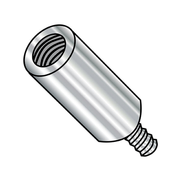 Round Standoffs, #8-32 Thrd Sz, 1 in Bd L, Stainless Steel Plain, 1/4 in OD