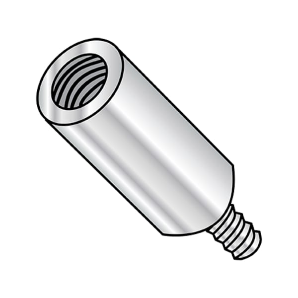 Round Standoffs, #6-32 Thrd Sz, 1 in Bd L, Aluminum 1/4 in OD