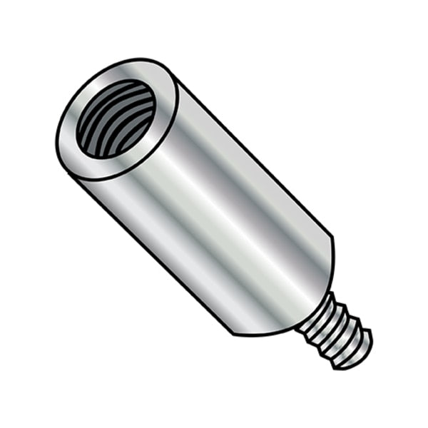 Round Standoffs, #8-32 Thrd Sz, 5/8 in Bd L, Brass Nickel Plated, 1/4 in OD