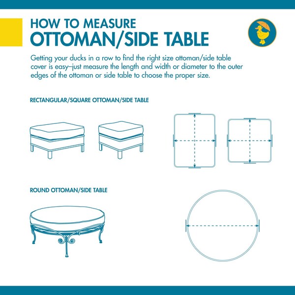 Soteria Grey RainProof Patio Square Ottoman Cover, 26