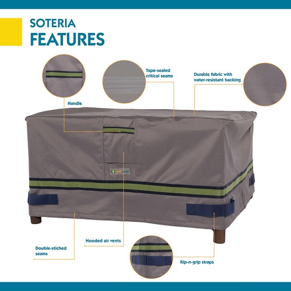 Soteria Grey RainProof Patio Rect. Ottoman Cover, 40