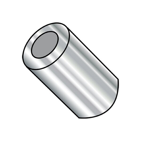 Round Spacer, Plain Stainless Steel, 1/4 in Overall Lg, #8 Inside Dia