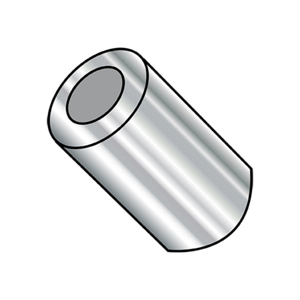 Round Spacer, Plain Stainless Steel, 9/16 in Overall Lg, #6 Inside Dia