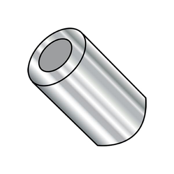 Round Spacer, Plain Stainless Steel, 1 in Overall Lg, #10 Inside Dia