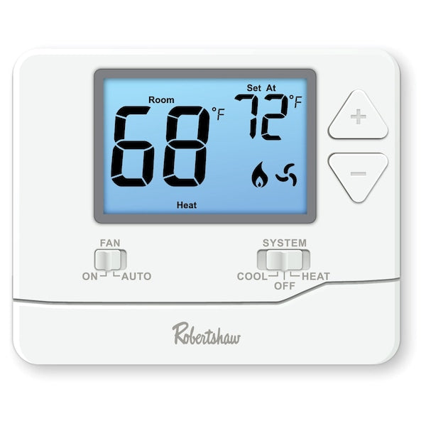 Digital Wall Thermostat, White, Plastic