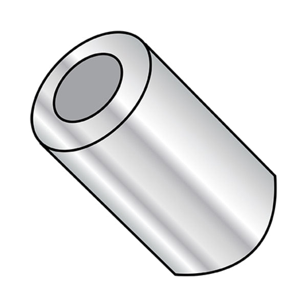 Round Spacer, #4 Screw Size, Aluminum, 11/16 in Overall Lg