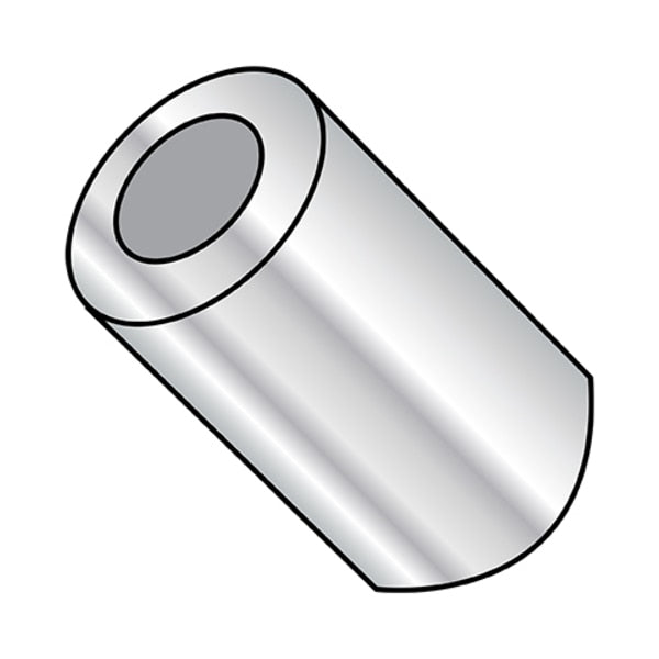 Round Spacer, #6 Screw Size, Aluminum, 11/16 in Overall Lg