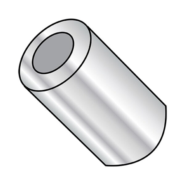 Round Spacer, Plain Aluminum, 7/16 in Overall Lg, #14 Inside Dia
