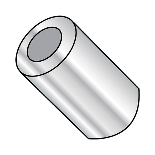 Round Spacer, Plain Aluminum, 11/16 in Overall Lg, #12 Inside Dia