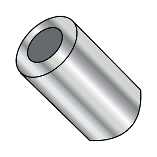 Round Spacer, #8 Screw Size, Nickel Brass, 1 in Overall Lg