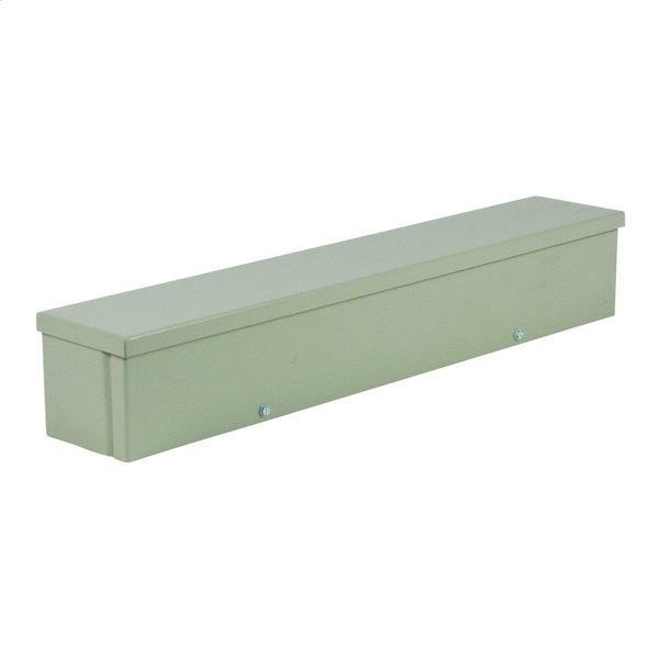 12 in H x 12 in W x 48 in D Embossed Mounting Holes Mount N3R GUTTER, NO KO 12X12X48 CBN STL, GRY