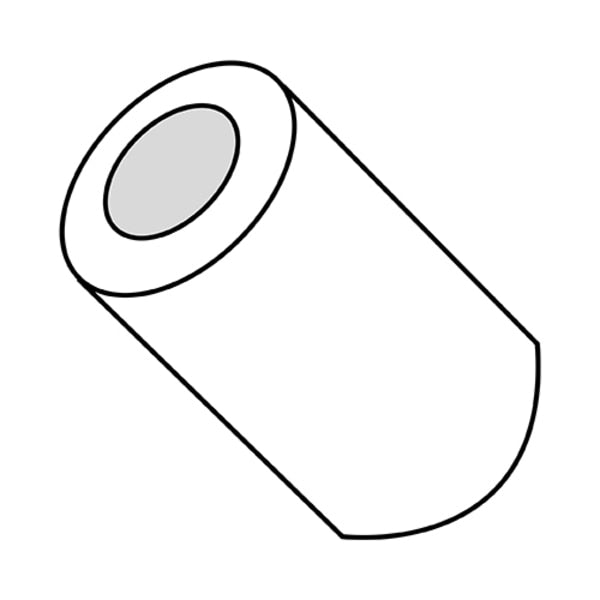 Round Spacer, #6 Screw Size, Nylon, 15/16 in Overall Lg