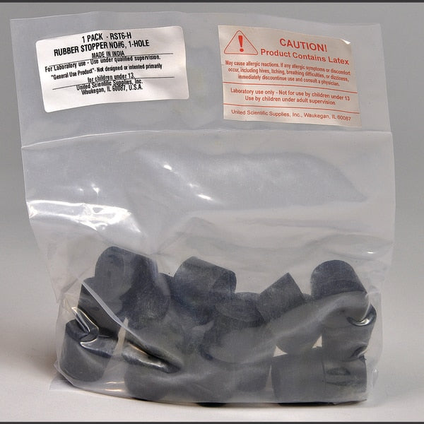 Rubber Stoppers, 2-Hole, #1, PK 52