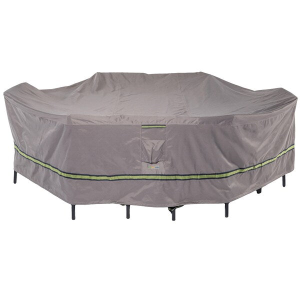 Soteria Grey RainProof Patio Rectangle Table Set Cover, 140