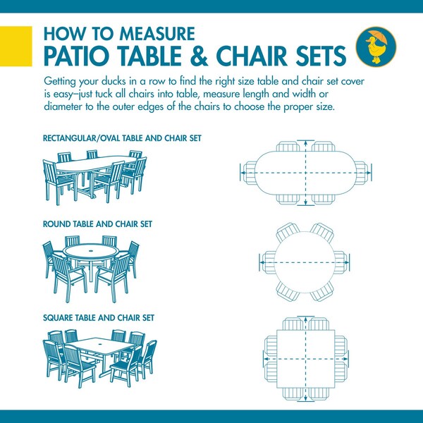 Soteria Grey RainProof Patio Rectangle Table Set Cover, 140
