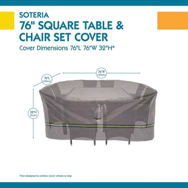 Soteria Grey RainProof Patio Square Table Set Co, 76