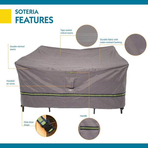 Soteria Grey RainProof Patio Square Table Set Co, 92