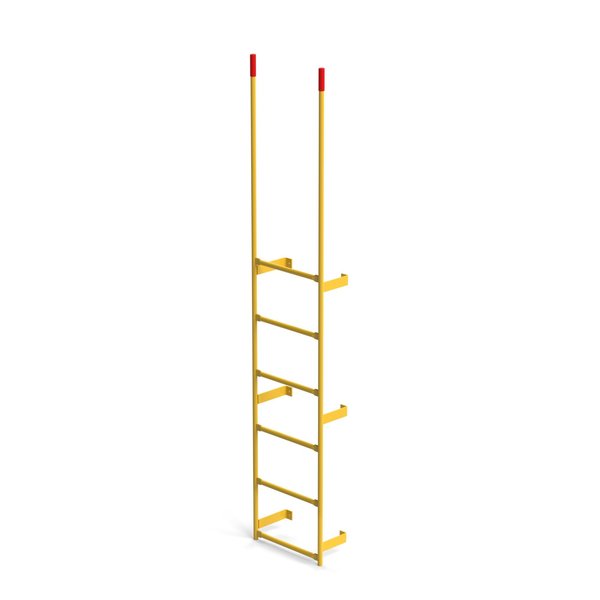 Walk Through Dock Ladder, Wall Mount, 6 Rungs, 5'2