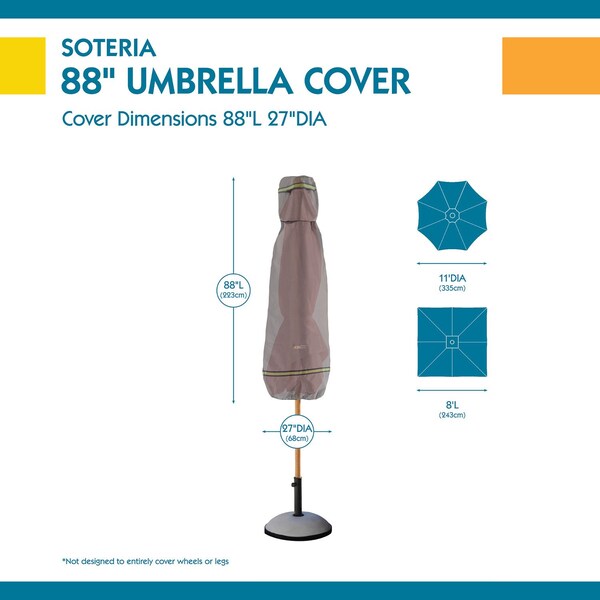 Soteria Grey RainProof Patio Umbrella Cover, 27