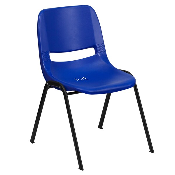 Stack Chair, Navy w/ Black Frame, 14