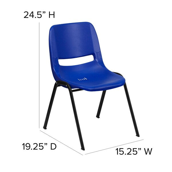Stack Chair, Navy w/ Black Frame, 14