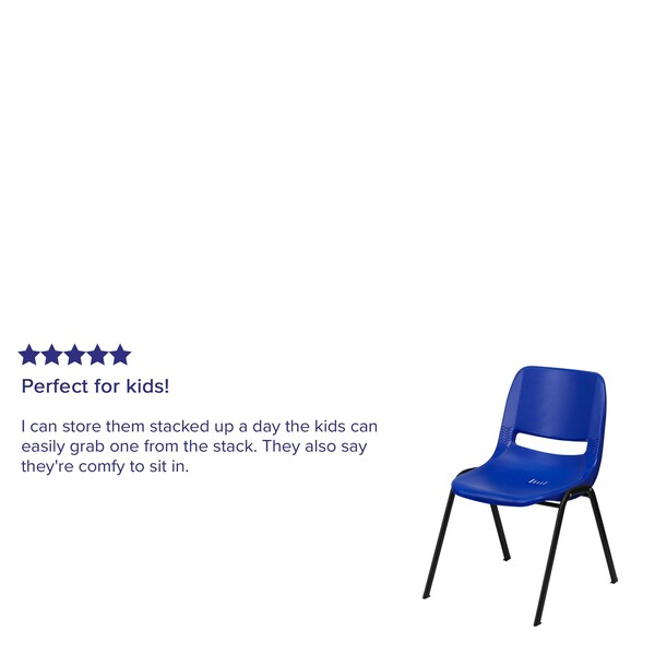 Stack Chair, Navy w/ Black Frame, 14