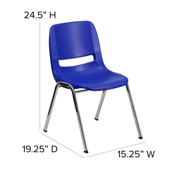 Stach Chair, Navy w/Chrome Frame, 14