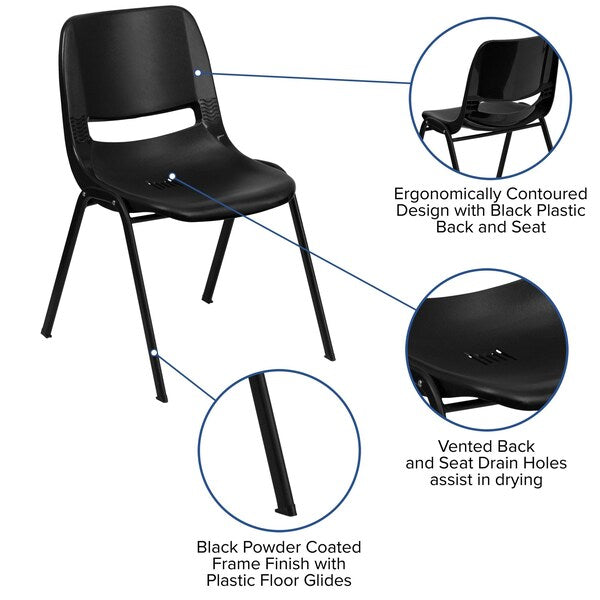 Stack Chair, Frame, Black, 14