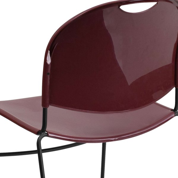 Burgundy Plastic Sled Stack Chair