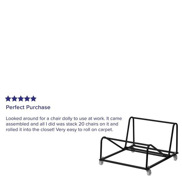 Stack Chair Dolly, Black, 19-5/8