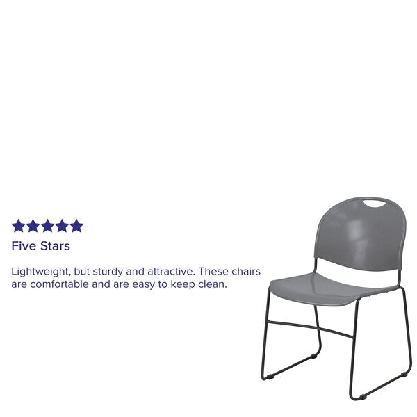 Stack Chair, Gray w/ Black Frame